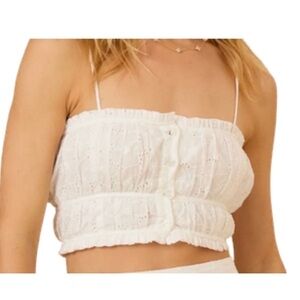 Altar’d State White Eyelet Crop Top Medium